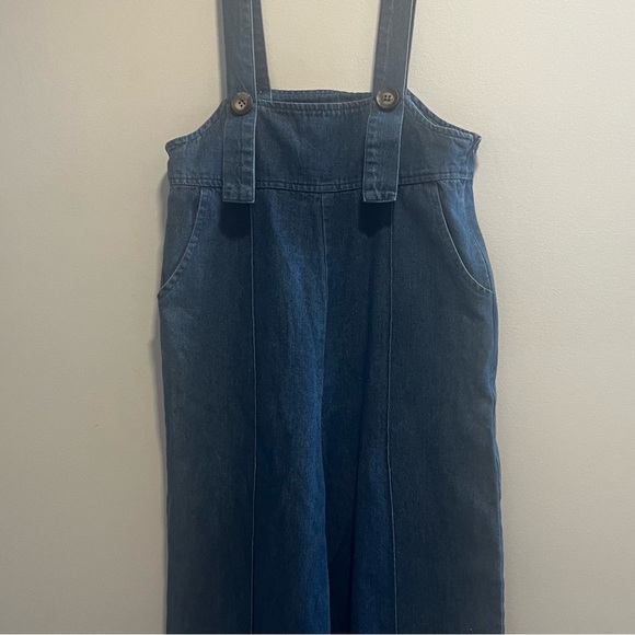 LE LIS Denim Jean Wide Leg Overalls - Picture 12 of 14